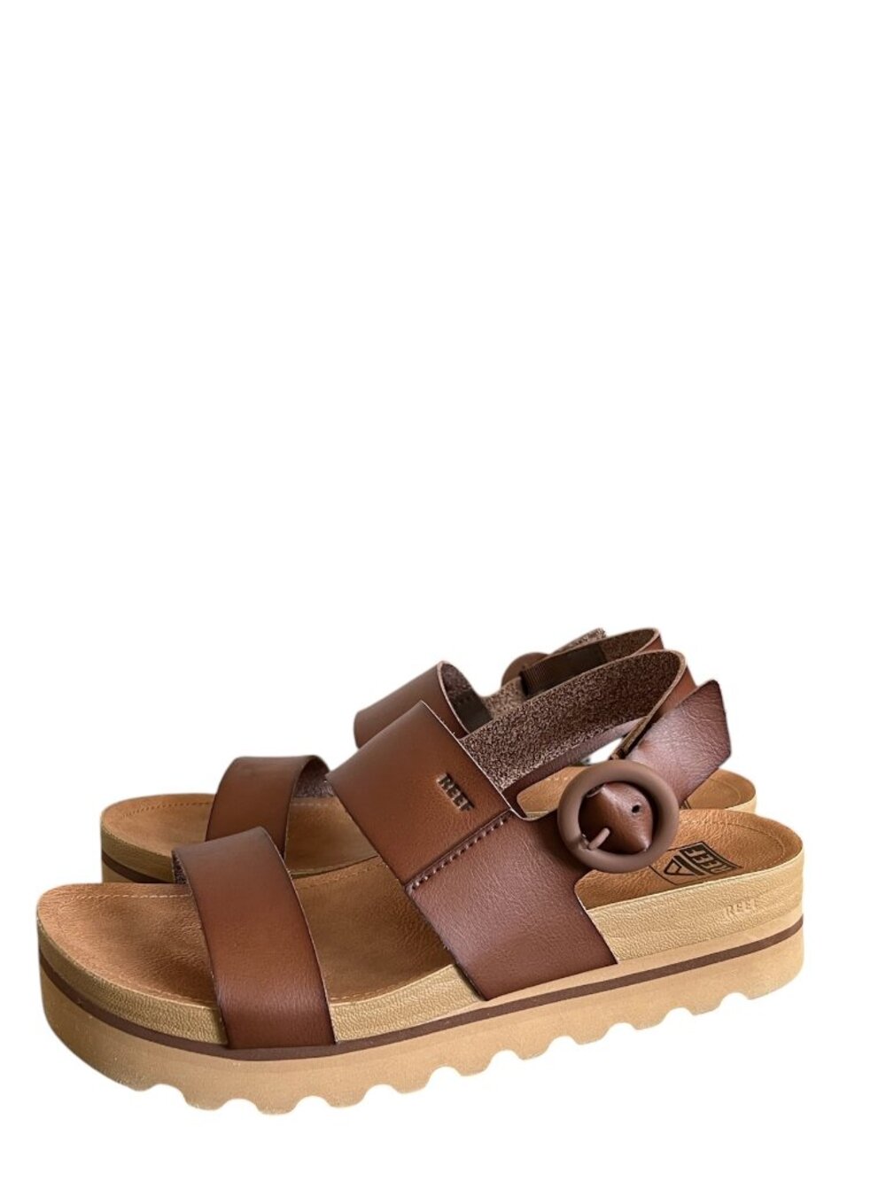 REEF Vista Hi Buckle Slide Sandals In Espresso Size 8.5